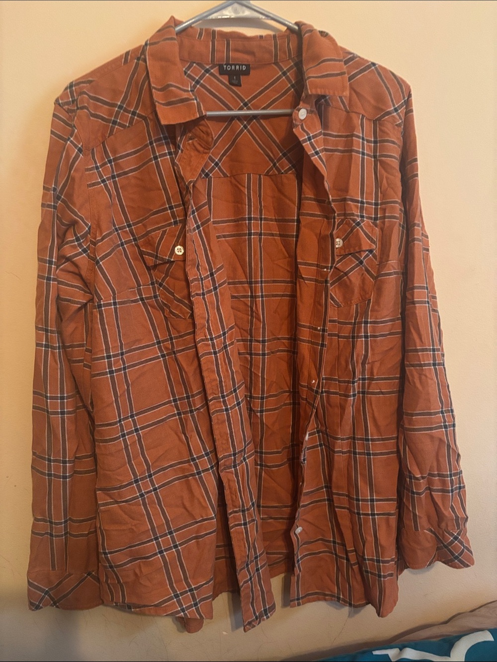 torrid Rust Plaid Lightweight Button-Up Flannel